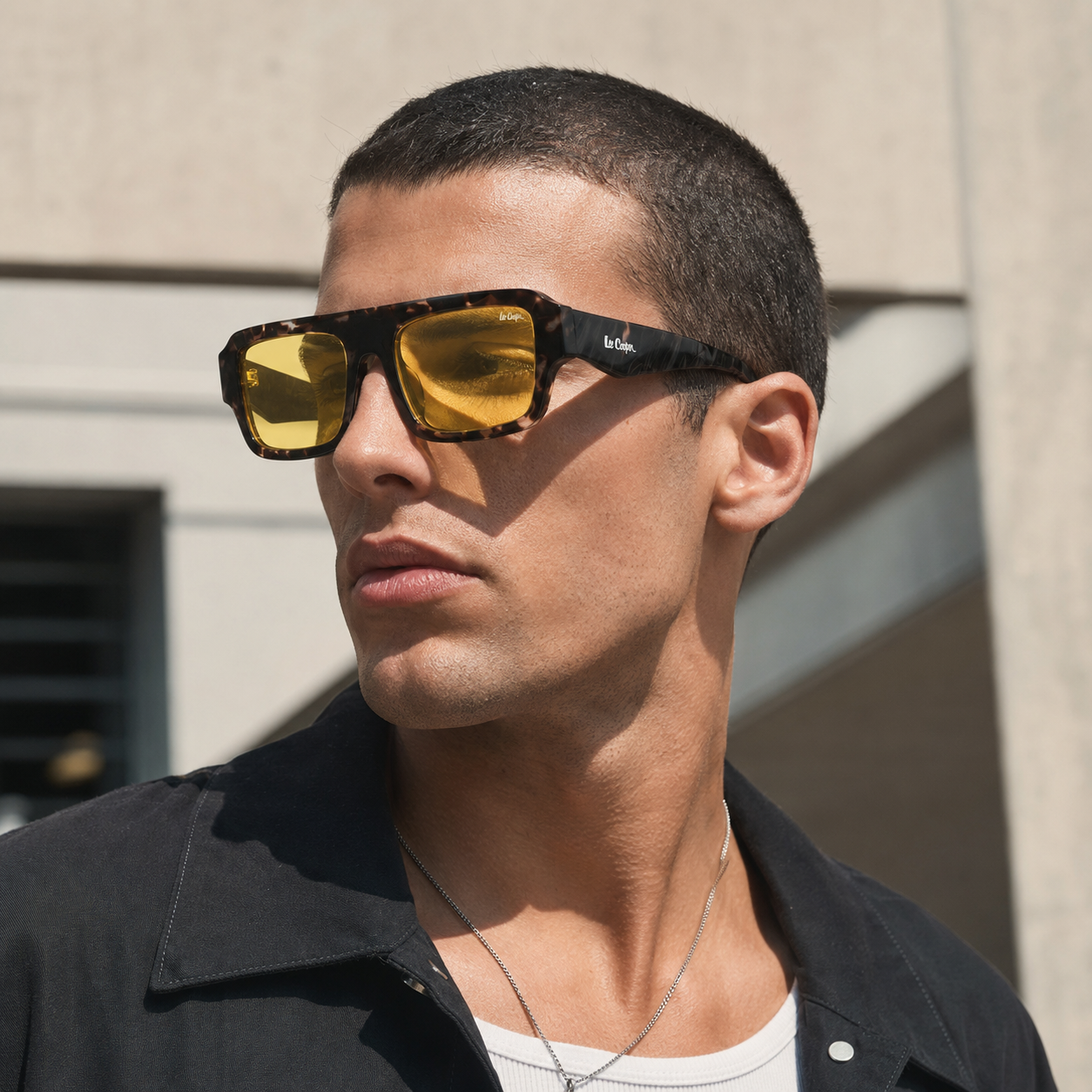 Lee Cooper Men's Square Sunglasses - DeepGreen - LCM11015C6