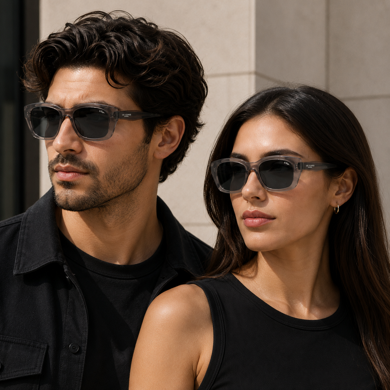 Lee Cooper Unisex's Polarized square Sunglasses - shiny grey | LCU11012C4