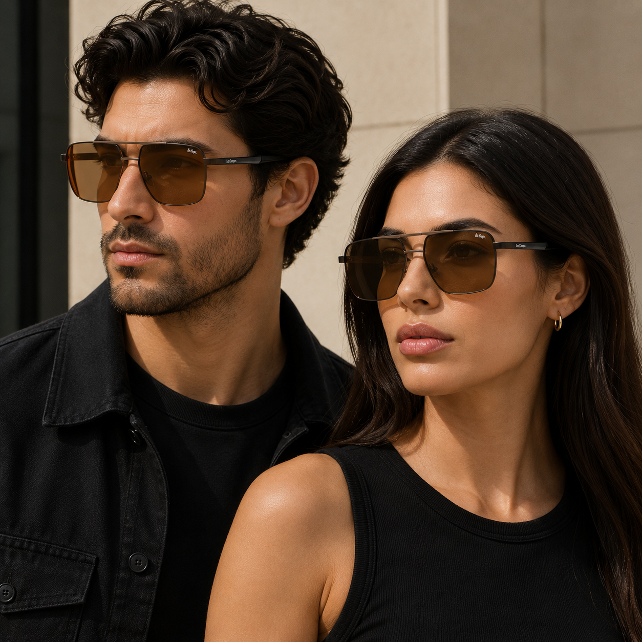 Lee Cooper Unisex's Polarized square Sunglasses - shiny brown | LCU11013C4