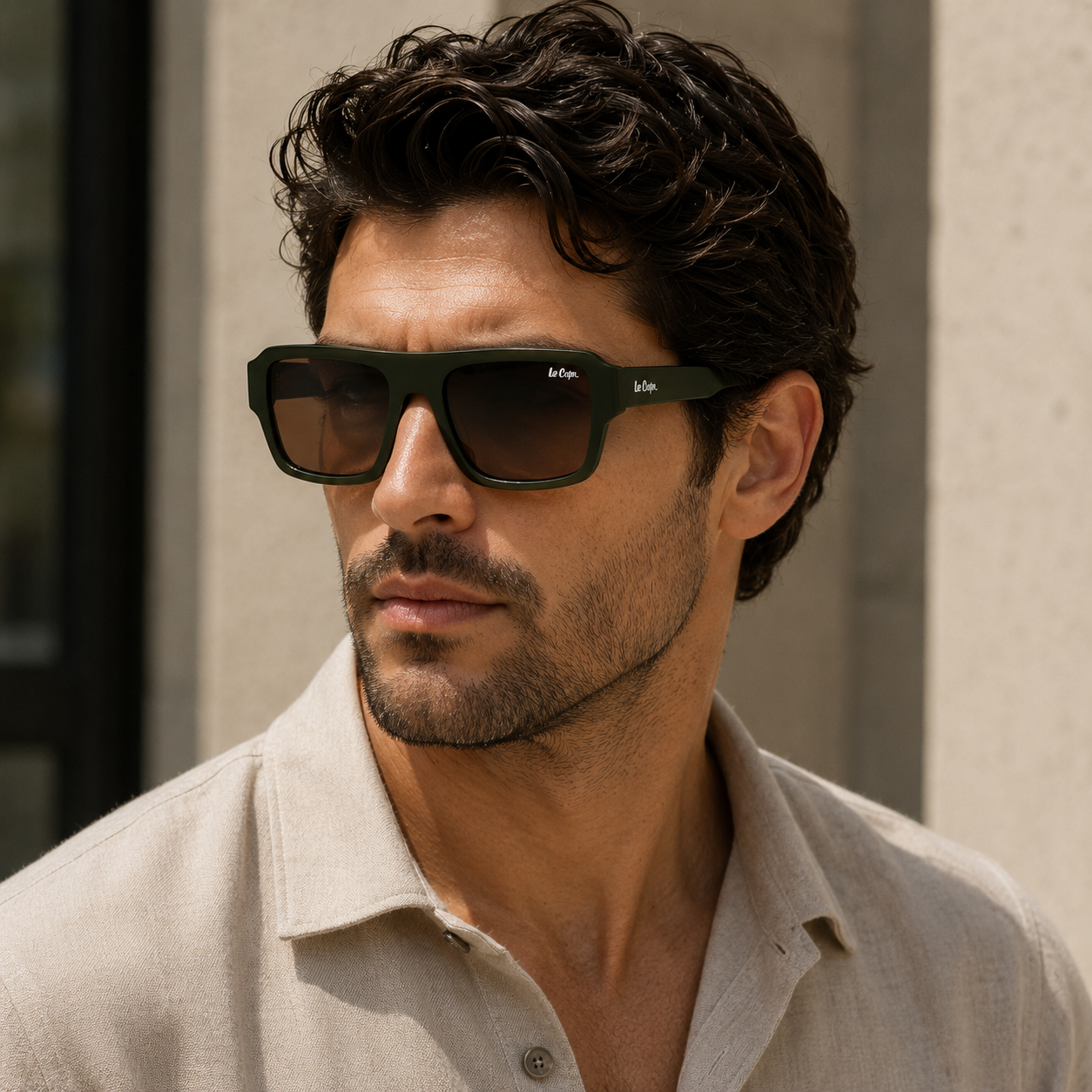 Lee Cooper Men's Square Sunglasses - Grey Tortoiseshell - LCM11015C4