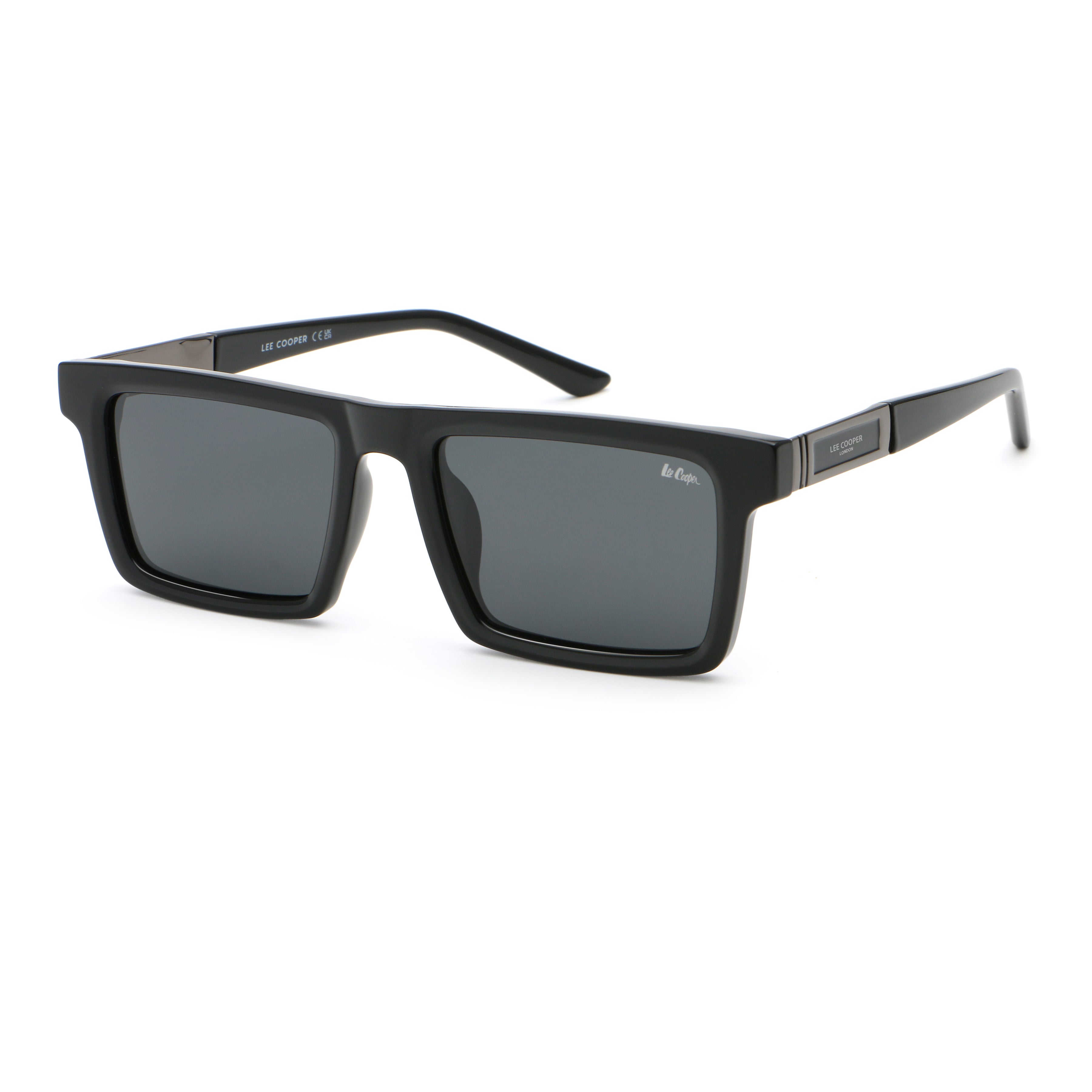 Lee Cooper Men's Polarized square Sunglasses - shiny black - LCM11009C1