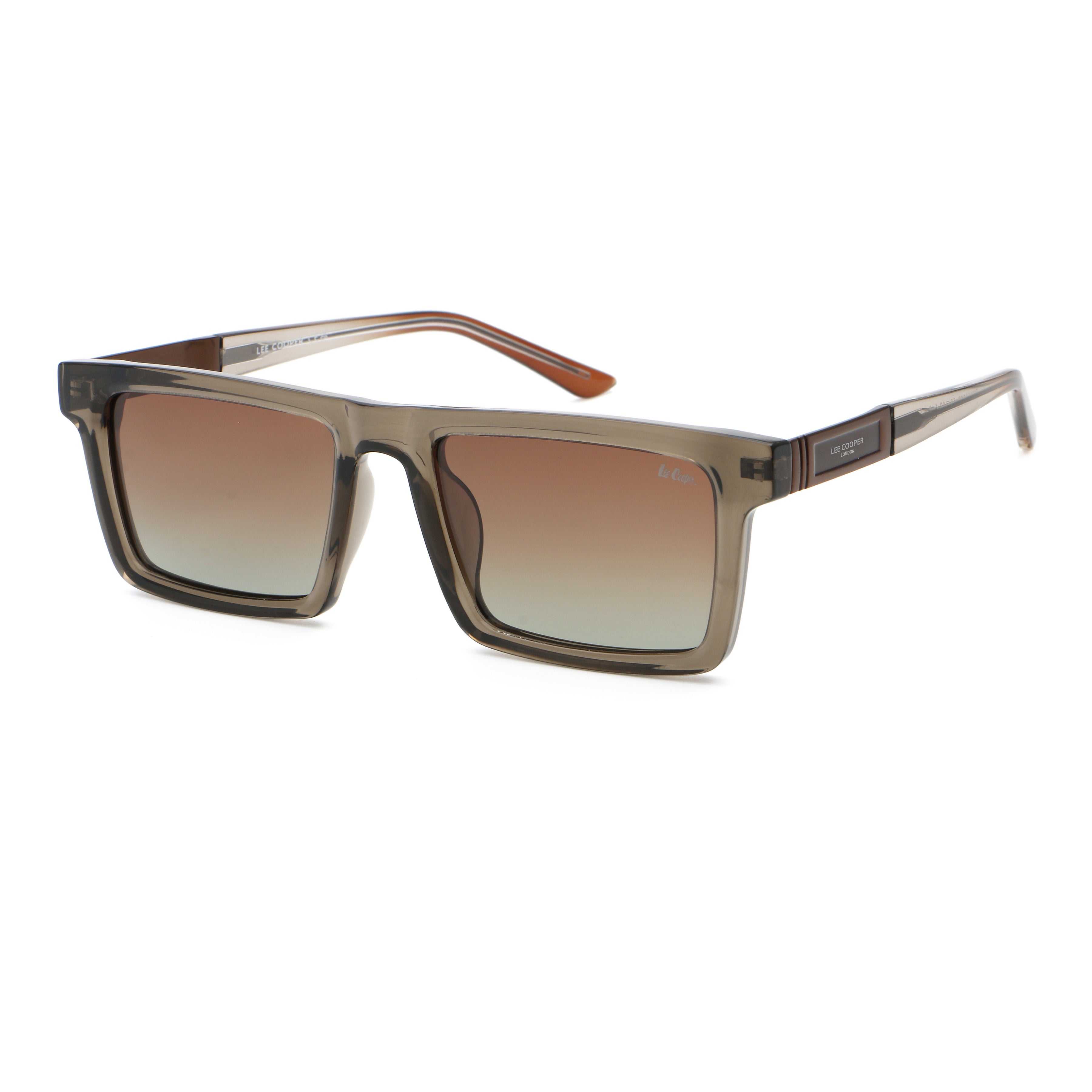Lee Cooper Men's Polarized square Sunglasses - shiny brown - LCM11009C3