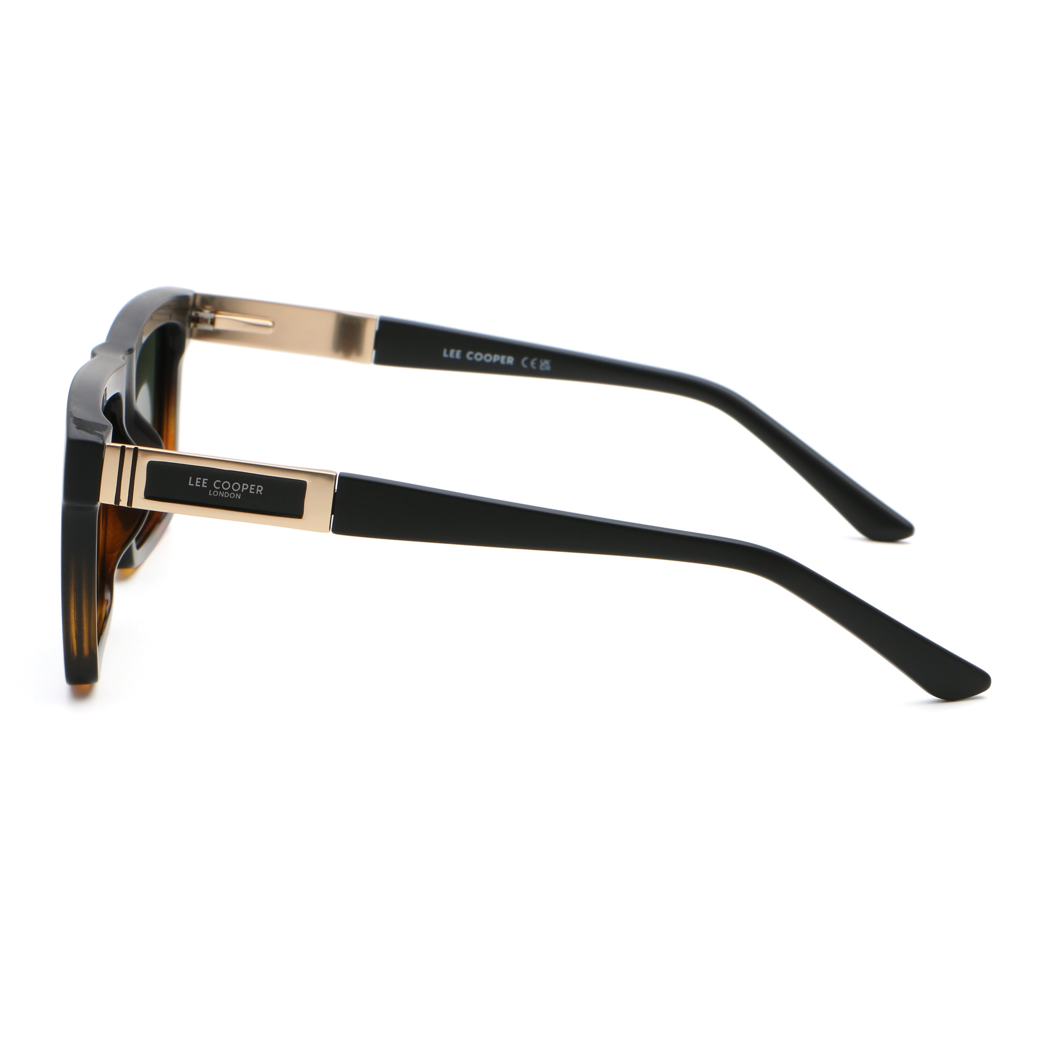 Lee Cooper Men's Polarized square Sunglasses - matte black to demi  - LCM11009C5