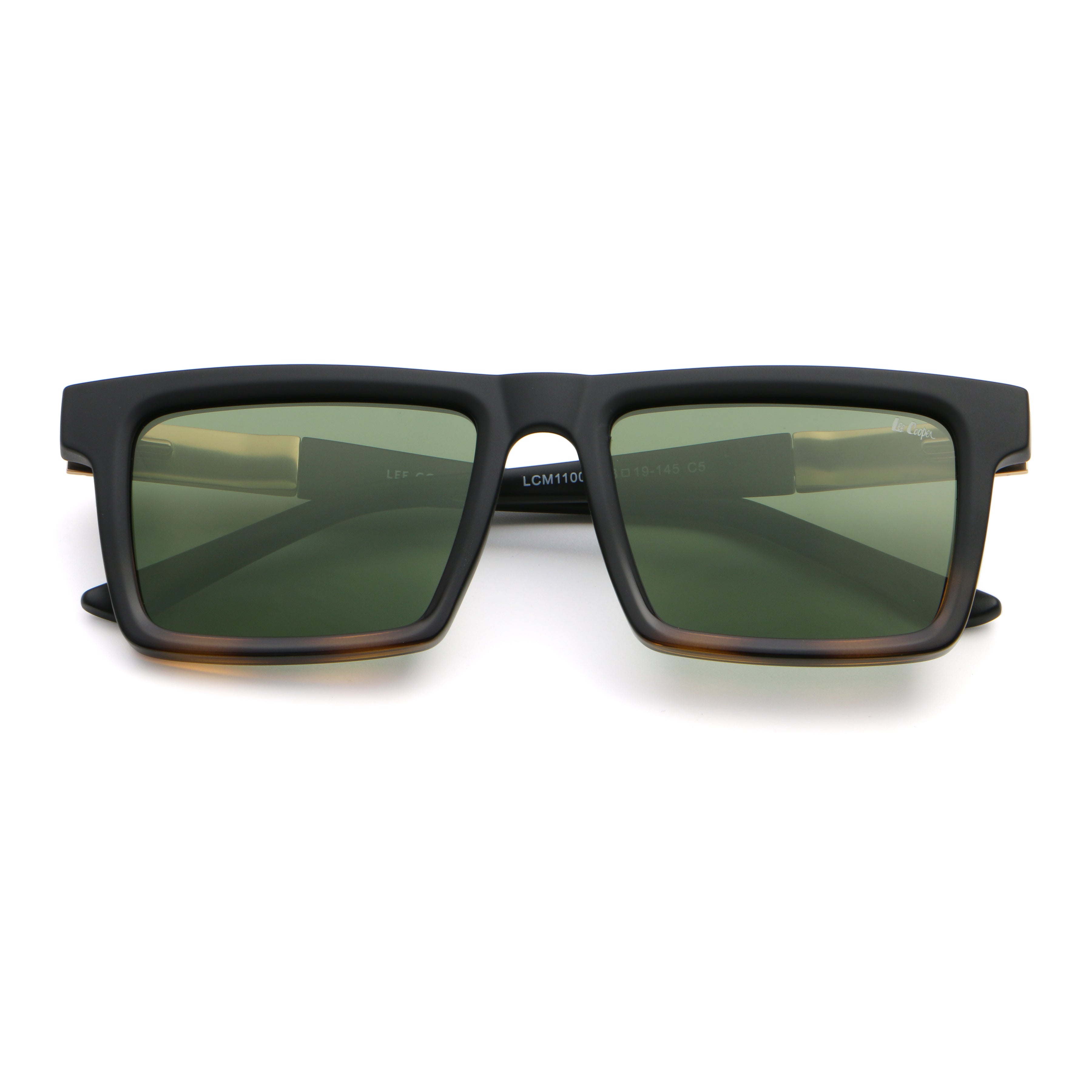 Lee Cooper Men's Polarized square Sunglasses - matte black to demi  - LCM11009C5