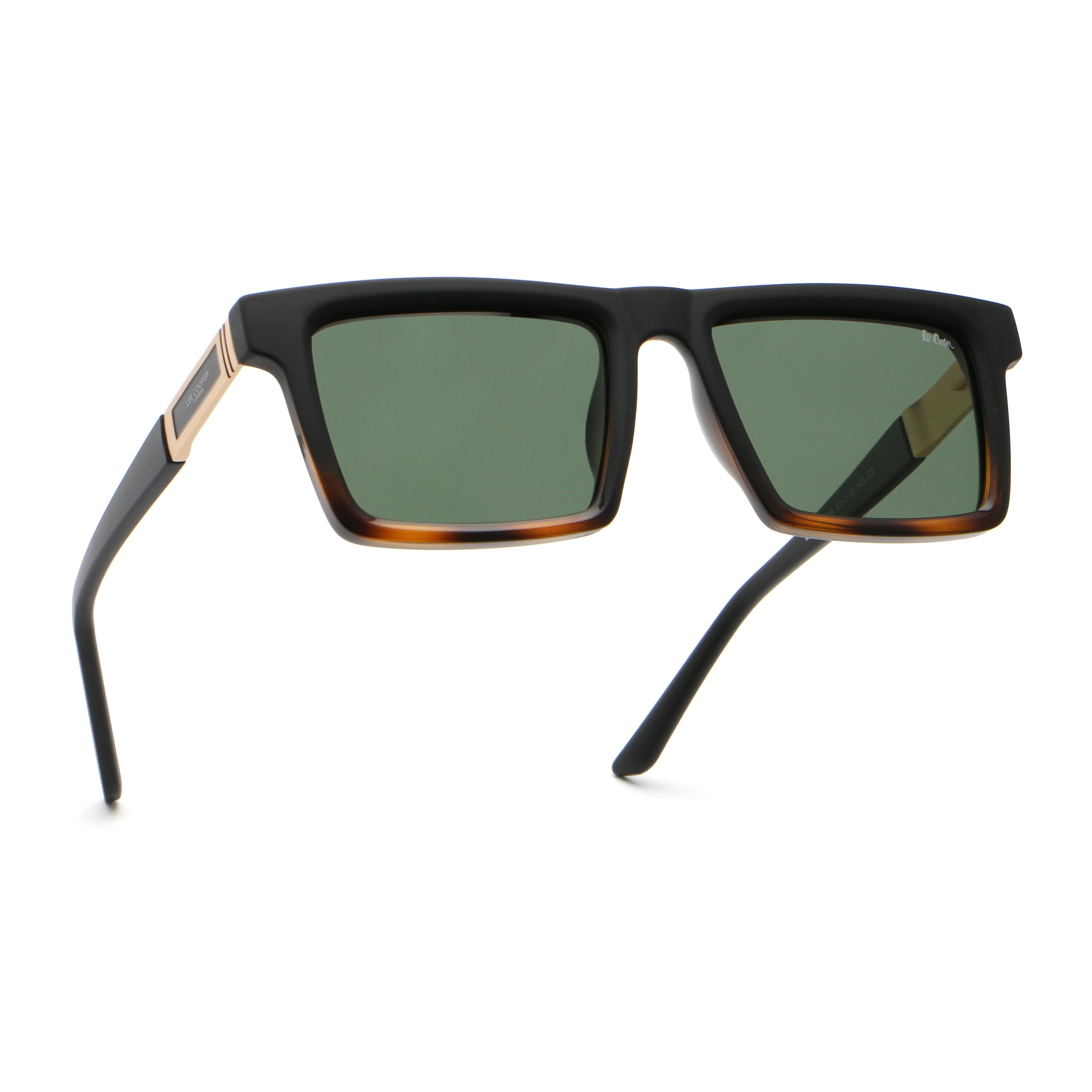 Lee Cooper Men's Polarized square Sunglasses - matte black to demi  - LCM11009C5