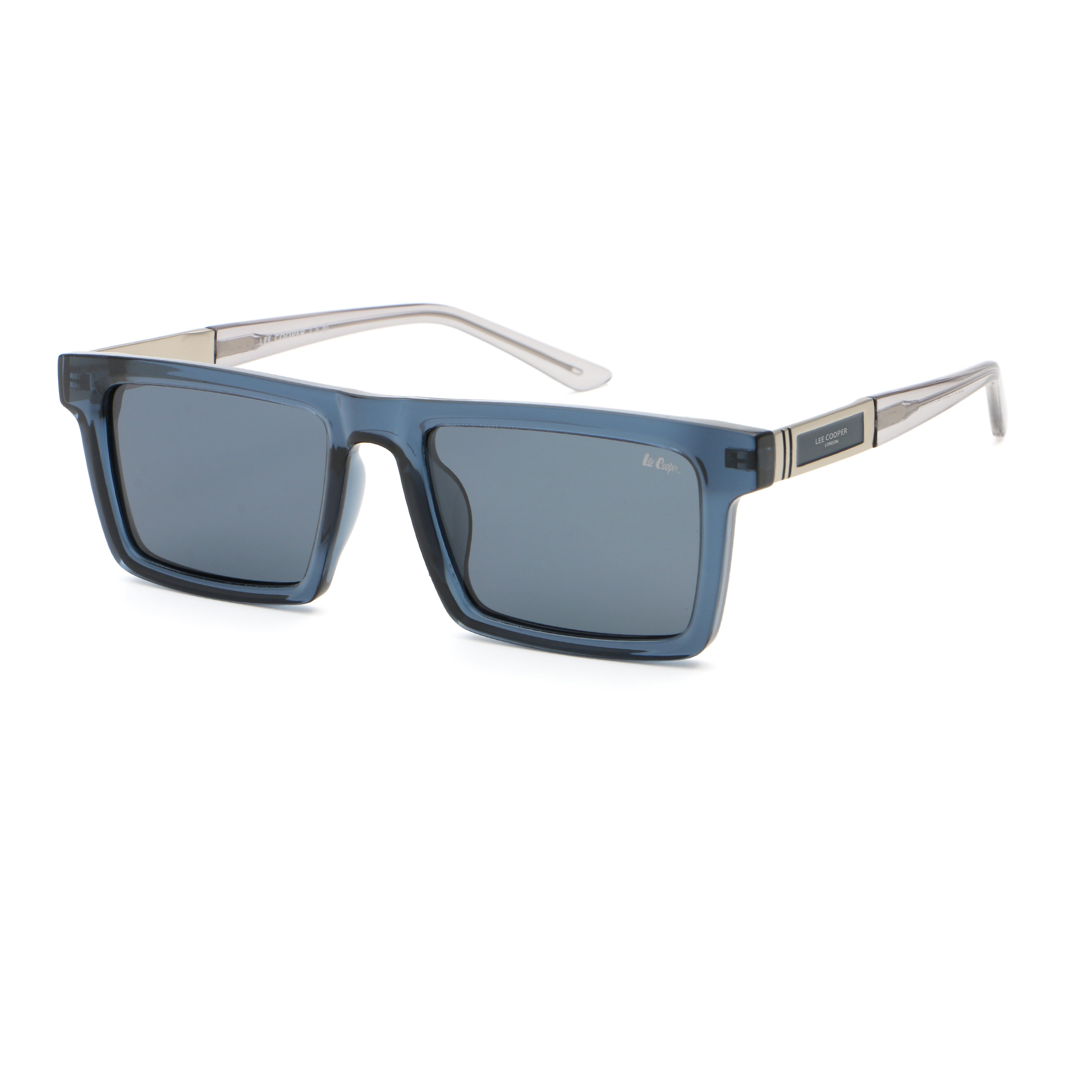 Lee Cooper Men's Polarized square Sunglasses - shiny transparent blue  - LCM11009C6