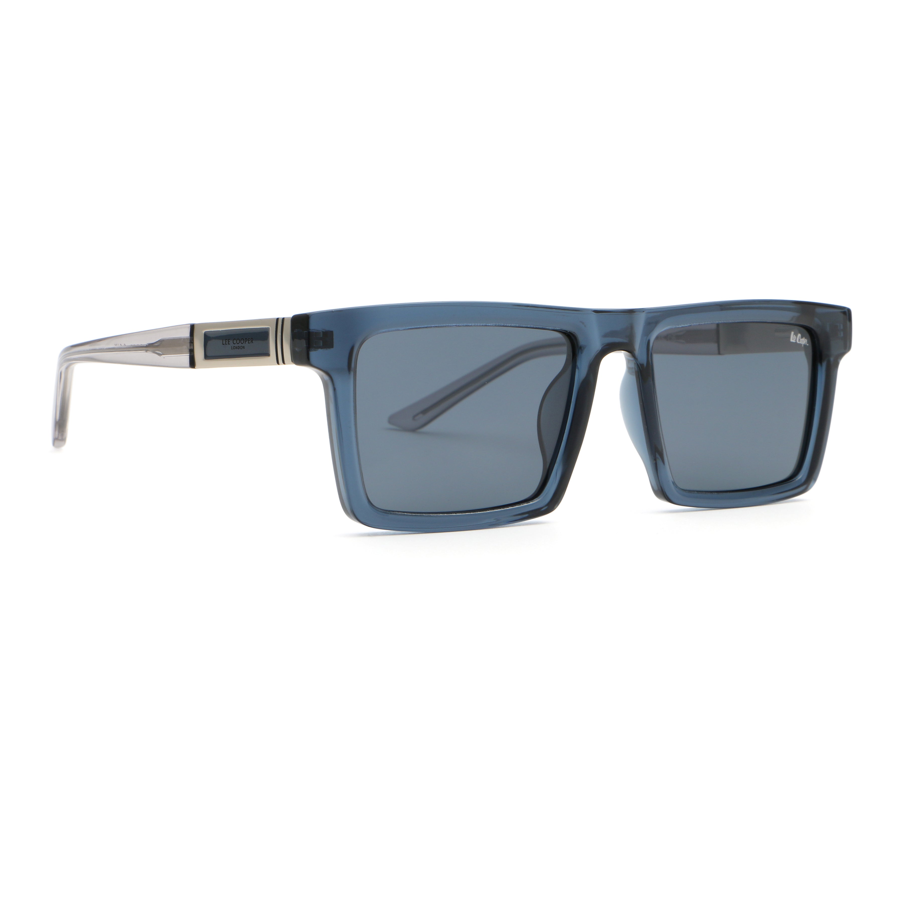 Lee Cooper Men's Polarized square Sunglasses - shiny transparent blue  - LCM11009C6