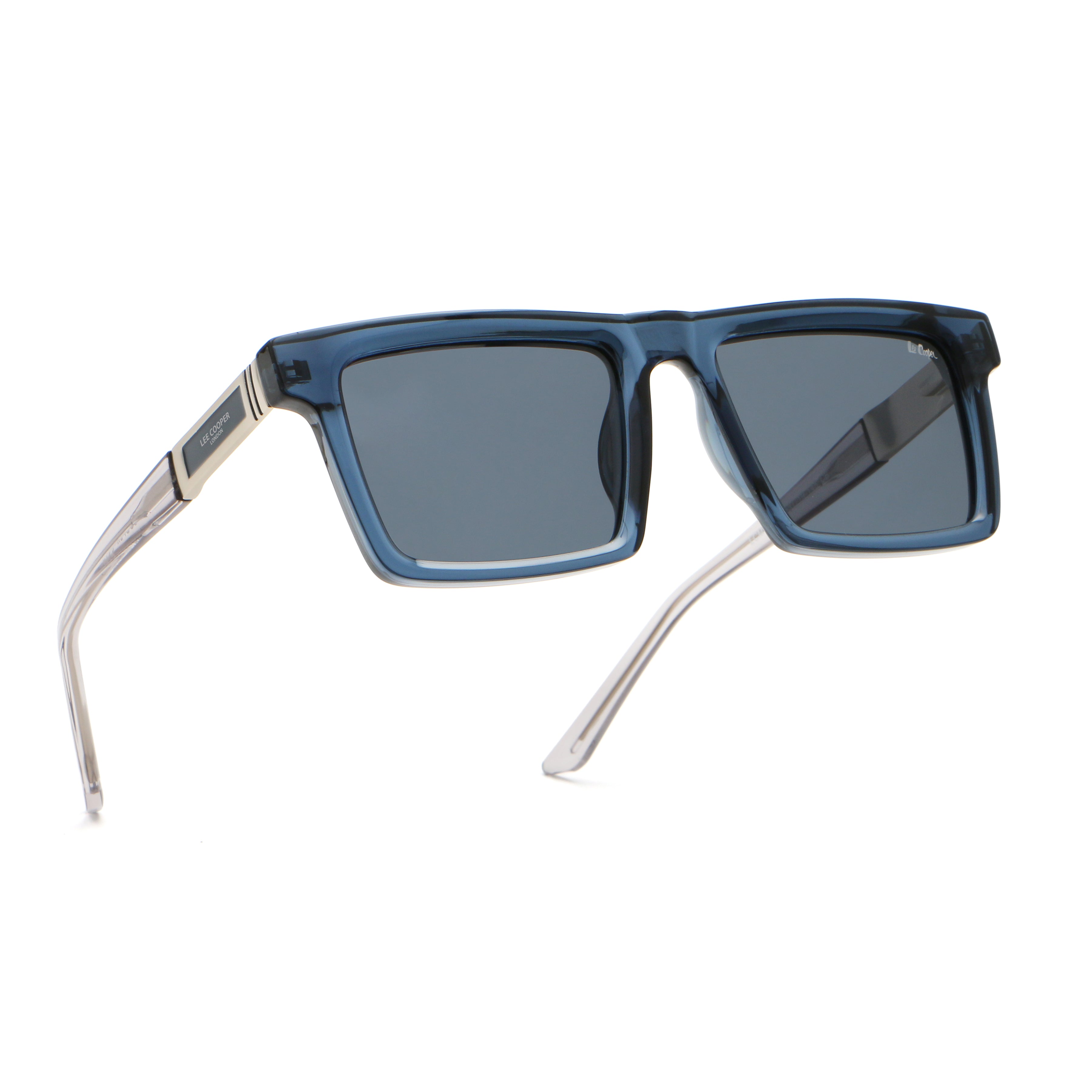 Lee Cooper Men's Polarized square Sunglasses - shiny transparent blue  - LCM11009C6