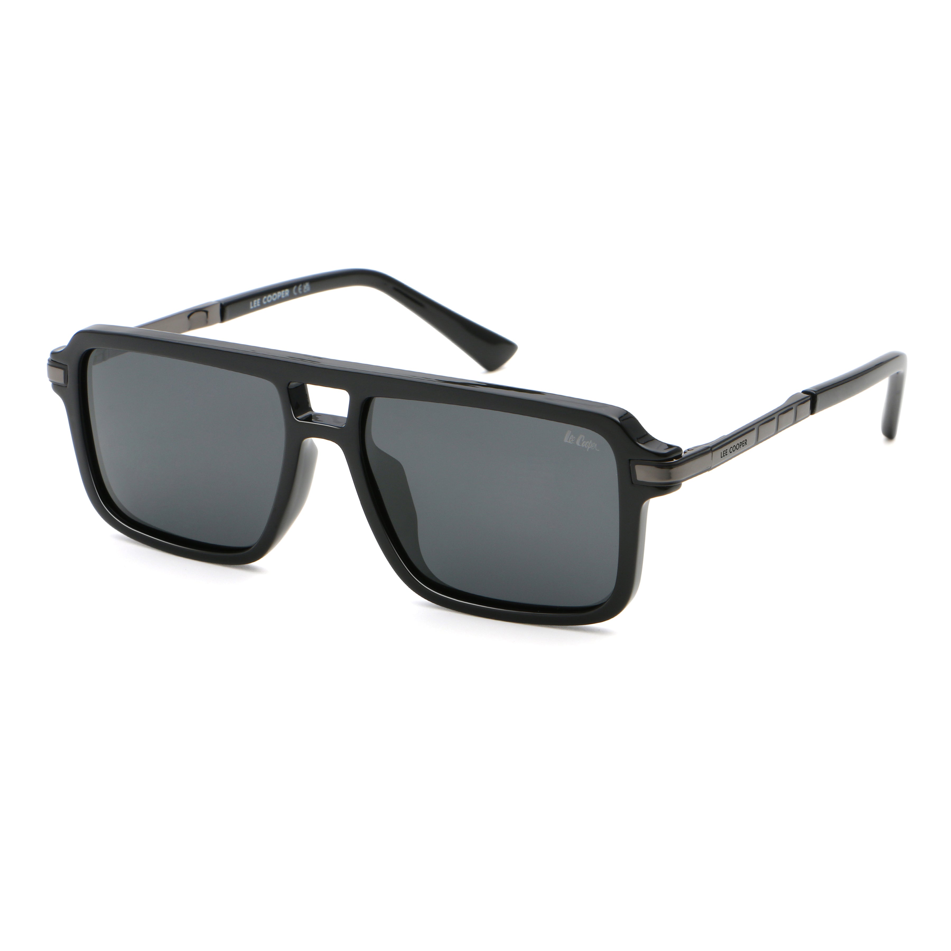 Lee Cooper Men's Polarized square Sunglasses - shiny black  - LCM11010C1