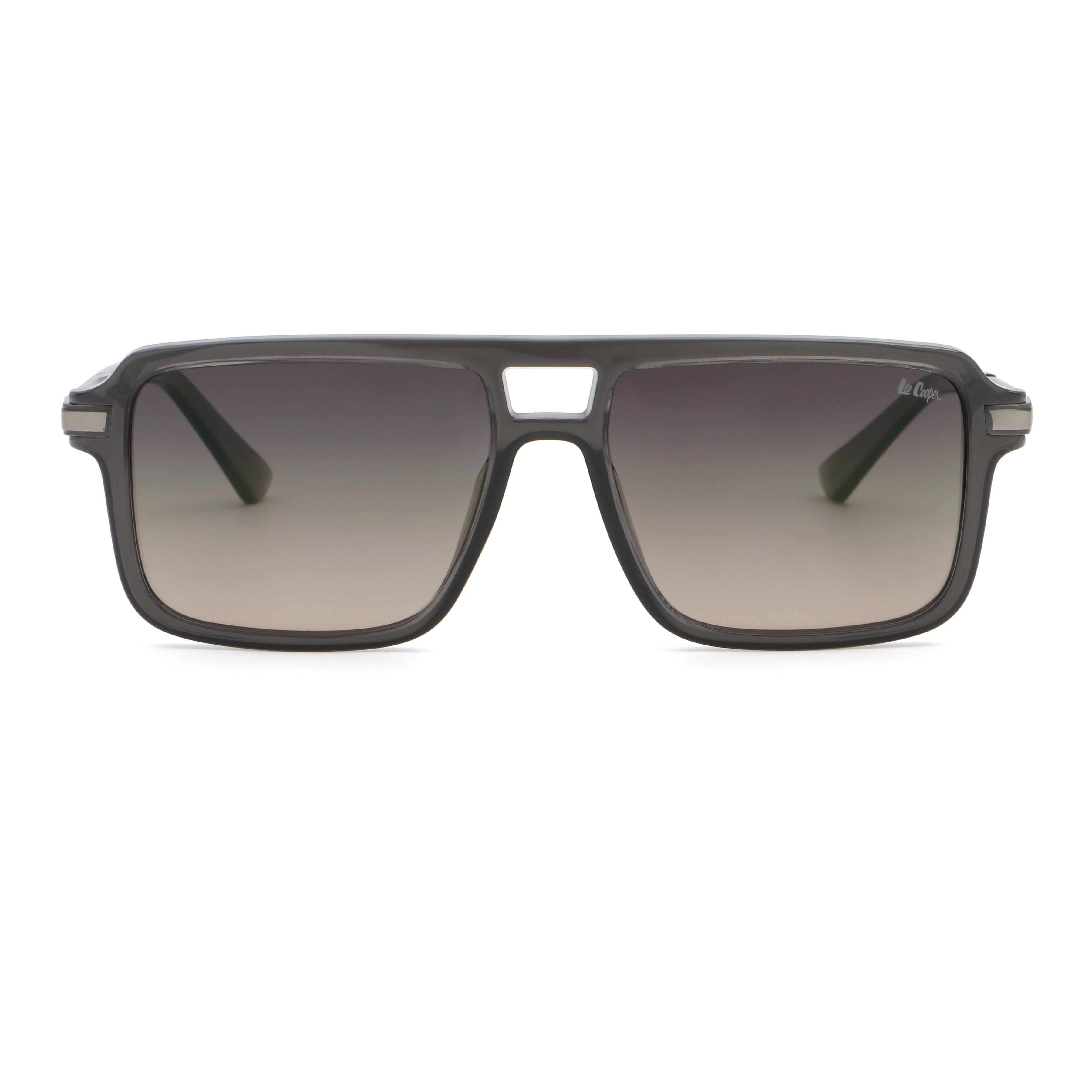 Lee Cooper Men's Polarized square Sunglasses - shiny grey  - LCM11010C2