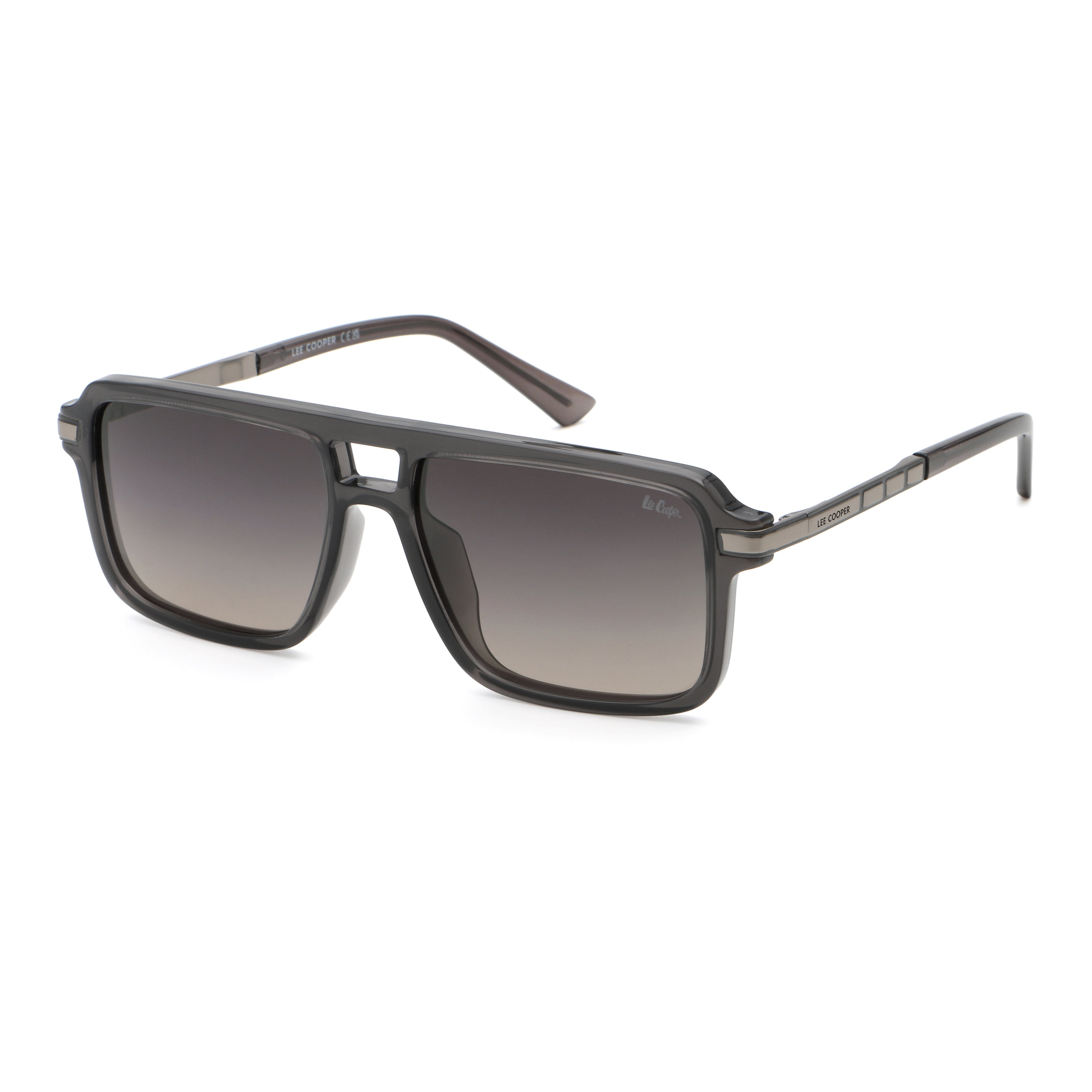 Lee Cooper Men's Polarized square Sunglasses - shiny grey  - LCM11010C2