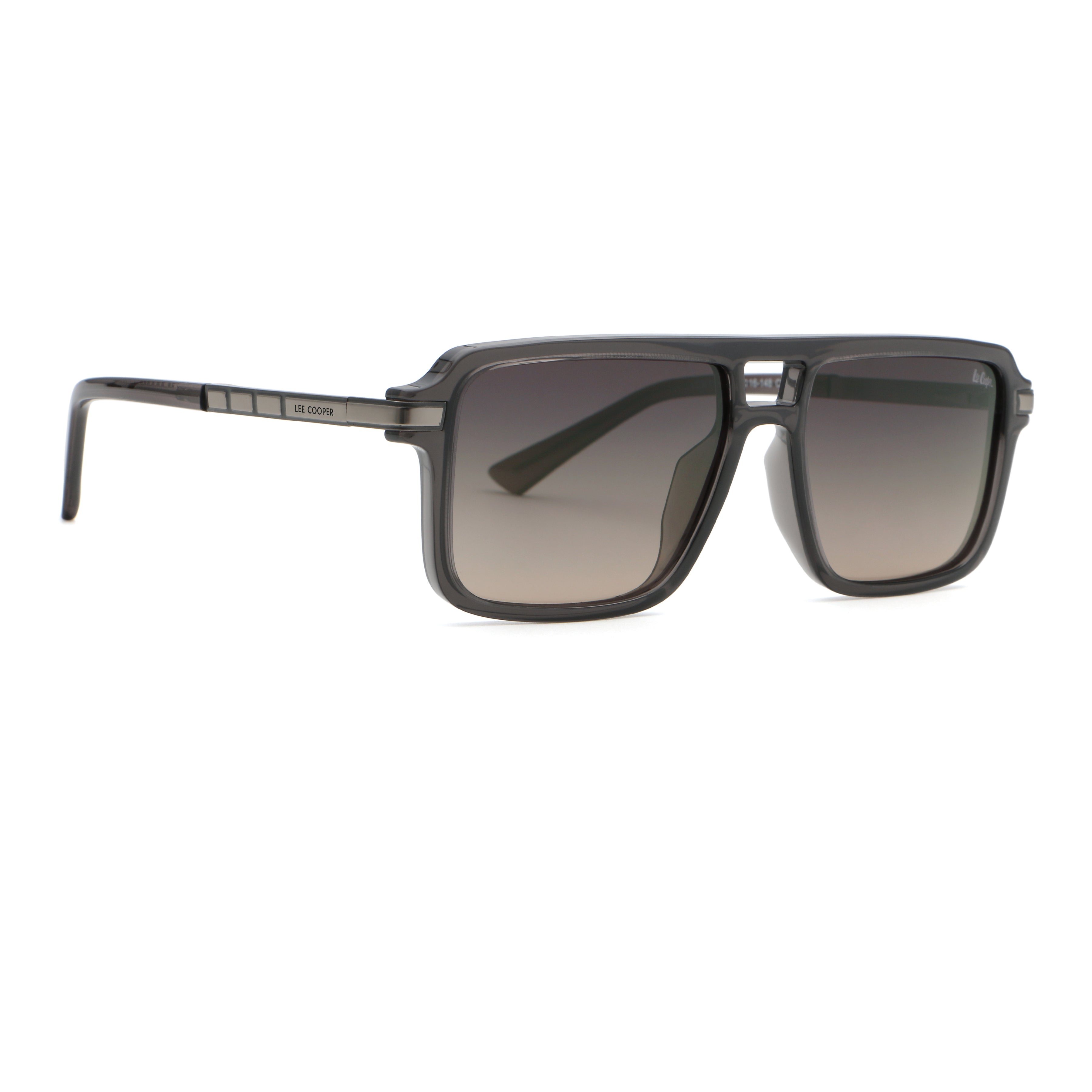 Lee Cooper Men's Polarized square Sunglasses - shiny grey  - LCM11010C2