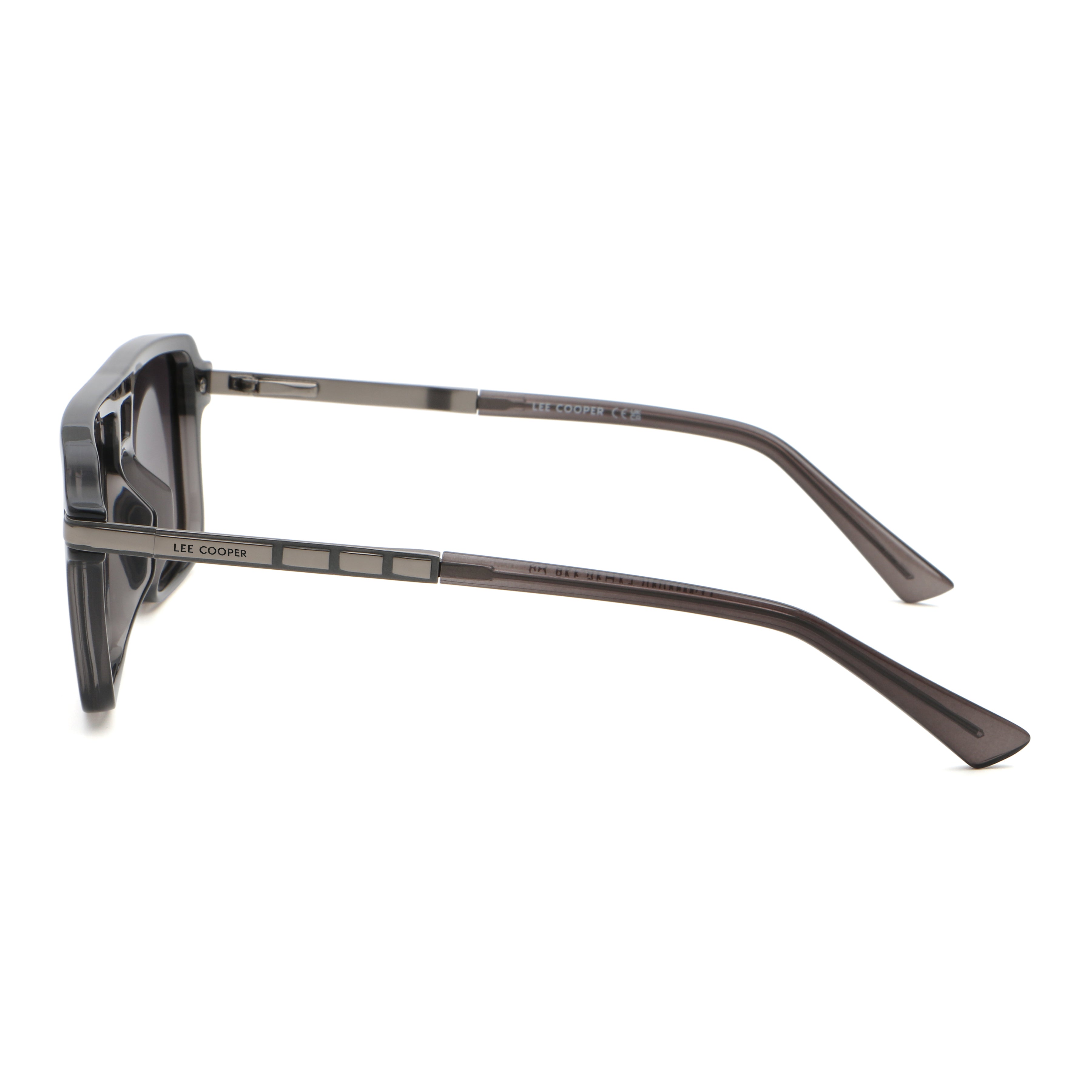 Lee Cooper Men's Polarized square Sunglasses - shiny grey  - LCM11010C2