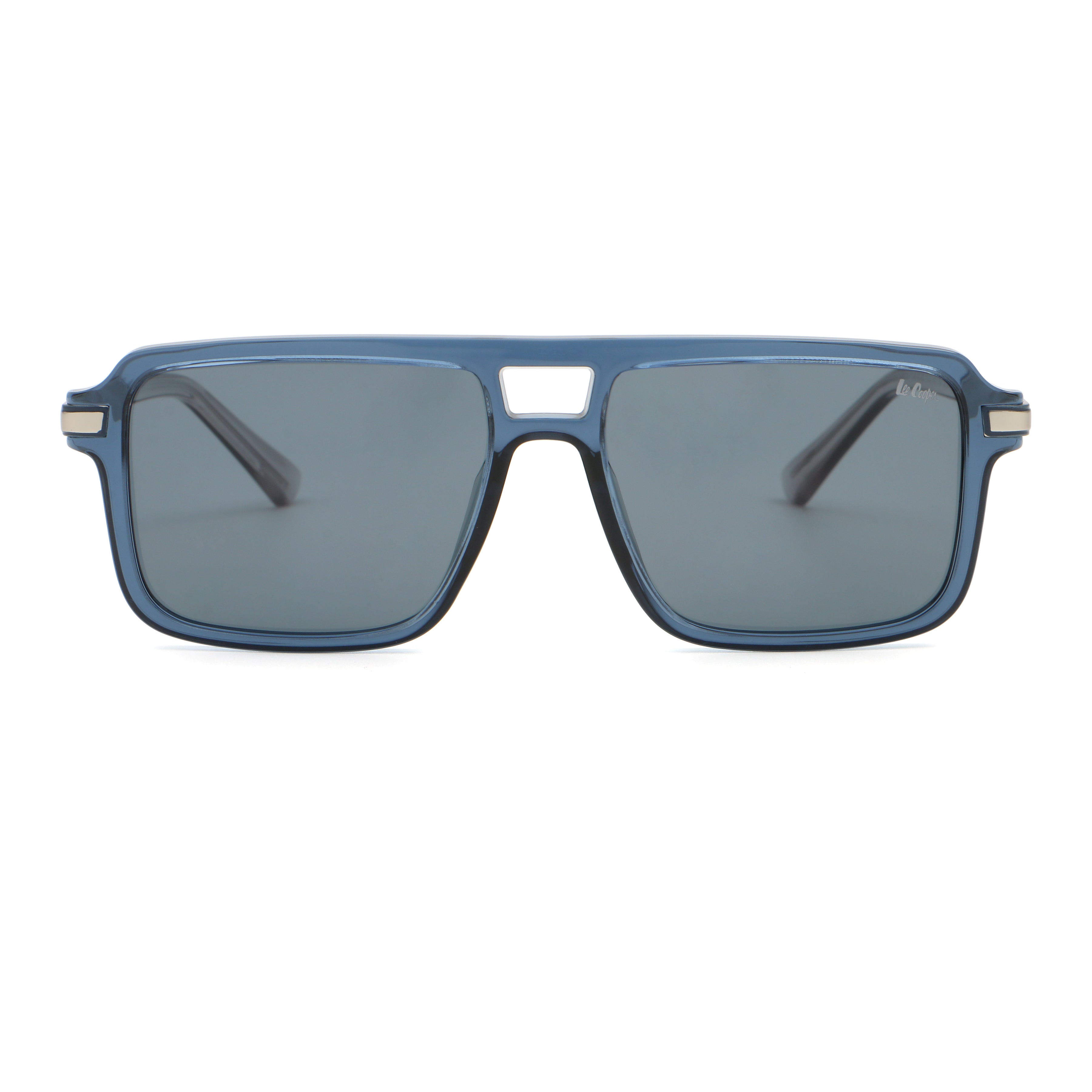 Lee Cooper Men's Polarized square Sunglasses - shiny transparent blue  - LCM11010C6