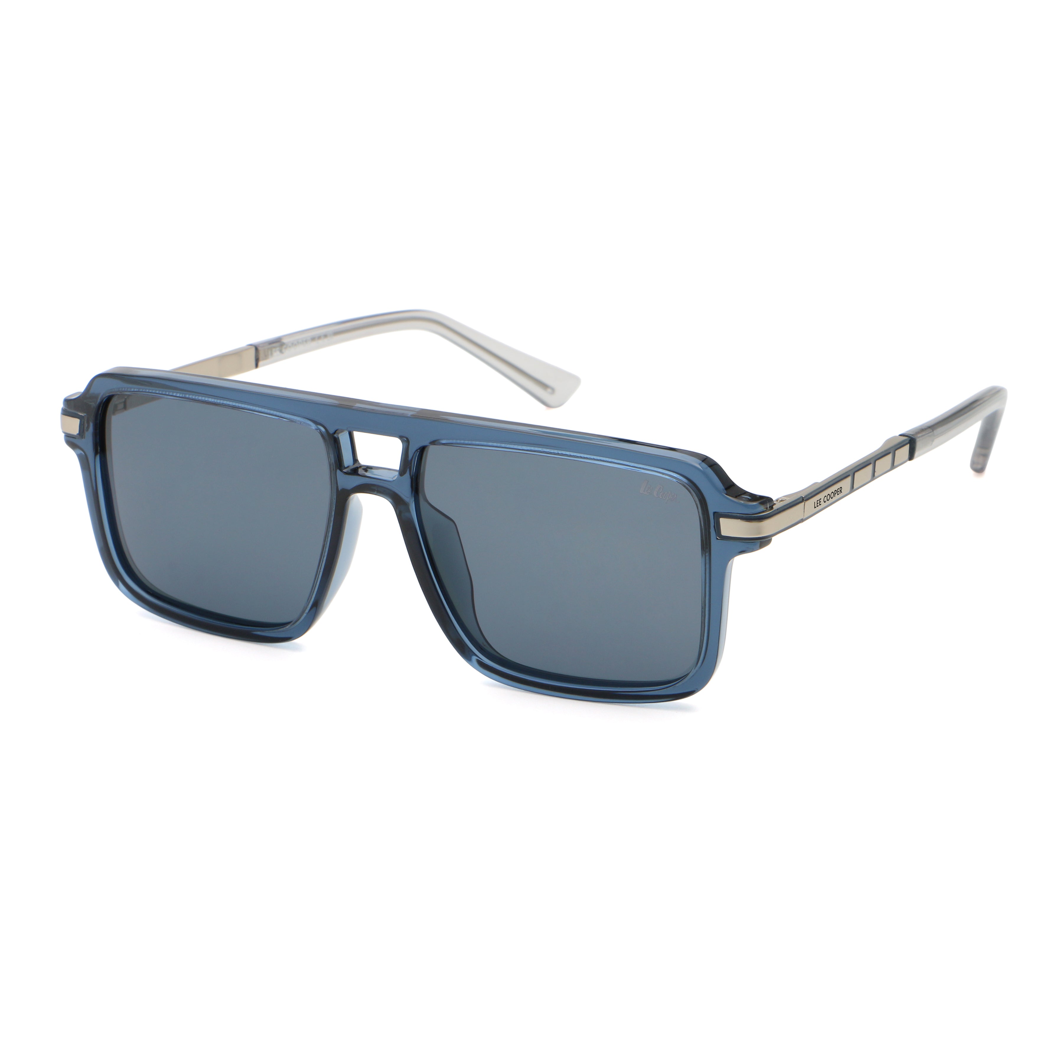 Lee Cooper Men's Polarized square Sunglasses - shiny transparent blue  - LCM11010C6