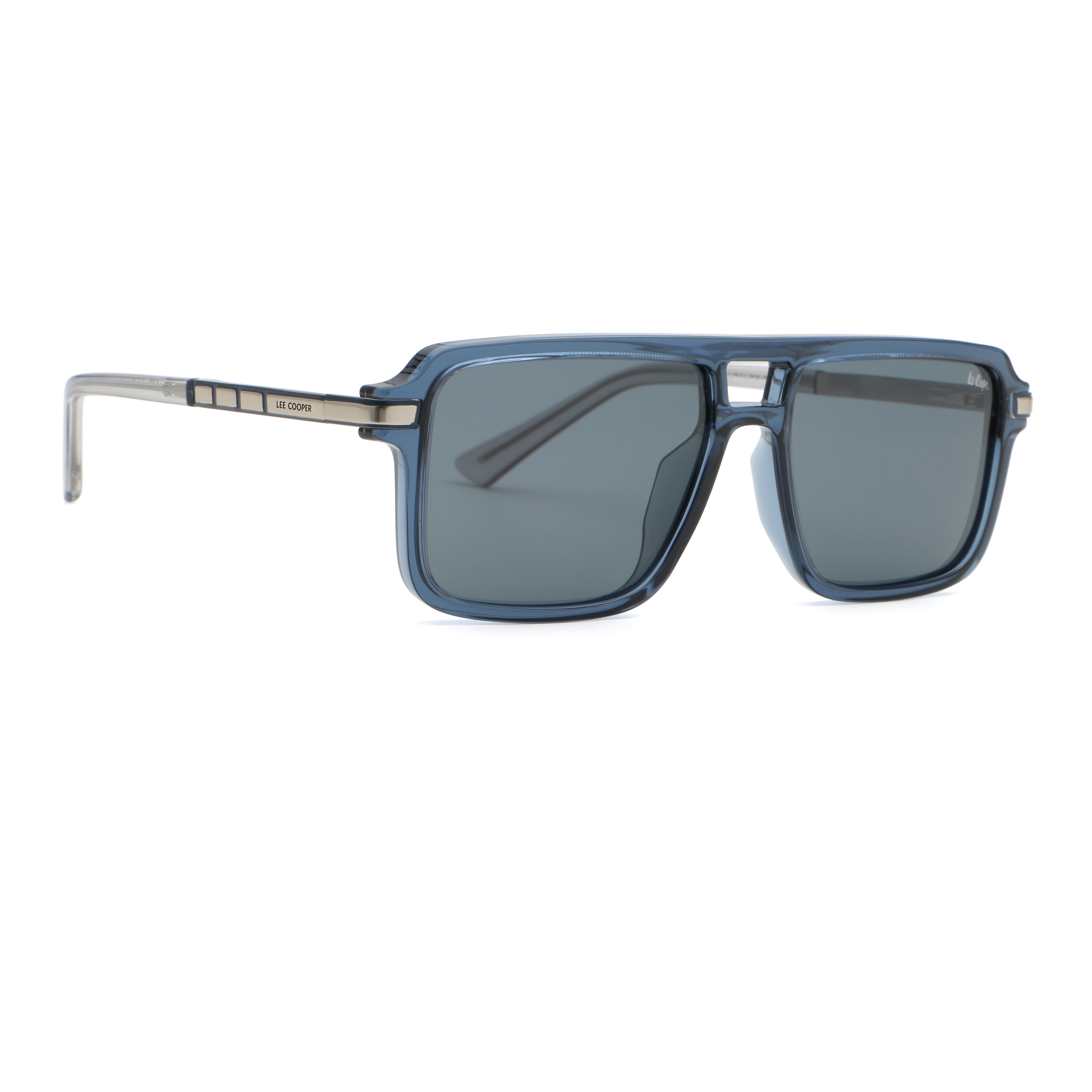Lee Cooper Men's Polarized square Sunglasses - shiny transparent blue  - LCM11010C6