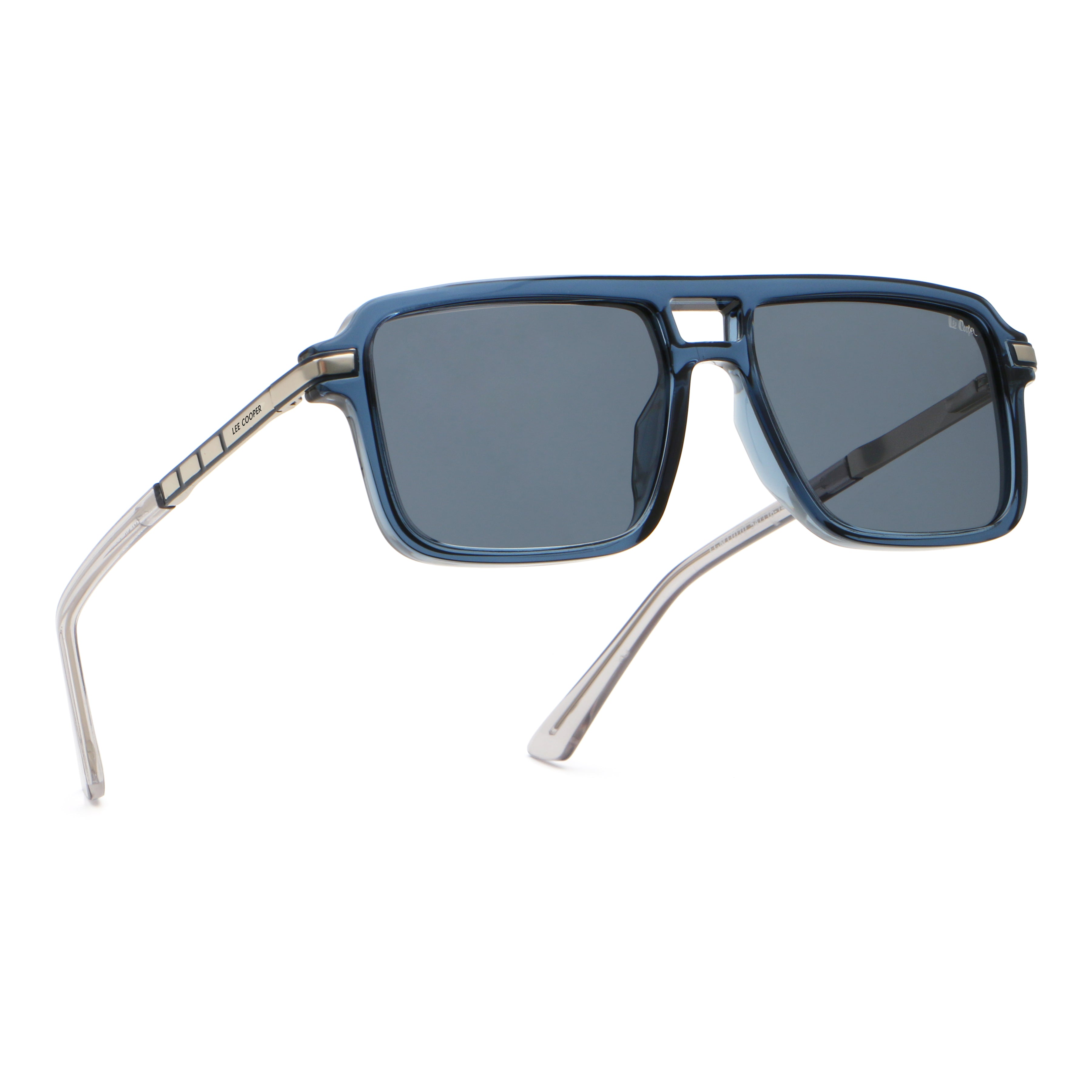 Lee Cooper Men's Polarized square Sunglasses - shiny transparent blue  - LCM11010C6