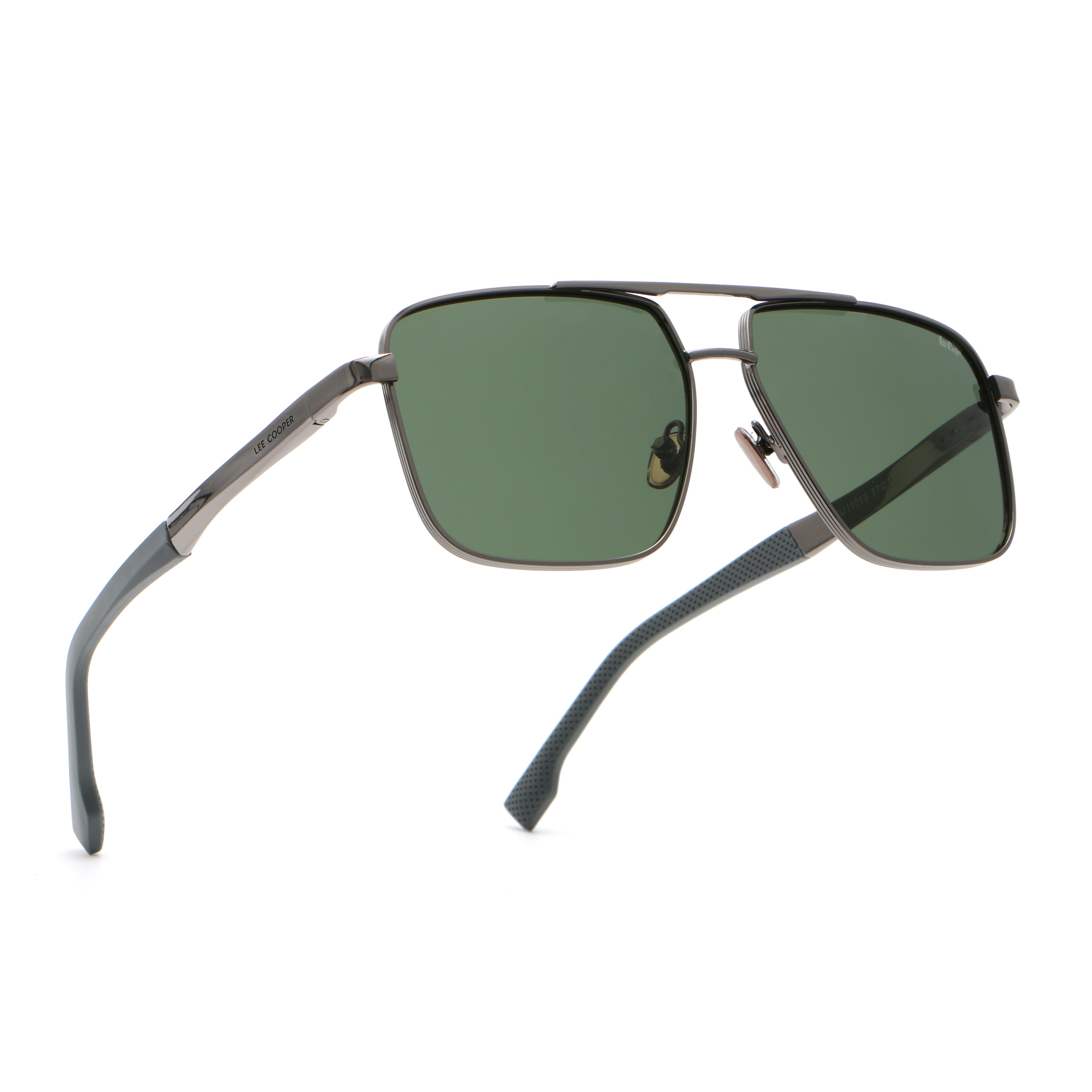 Lee Cooper Unisex's Polarized square Sunglasses - shiny gun | LCU11013C3