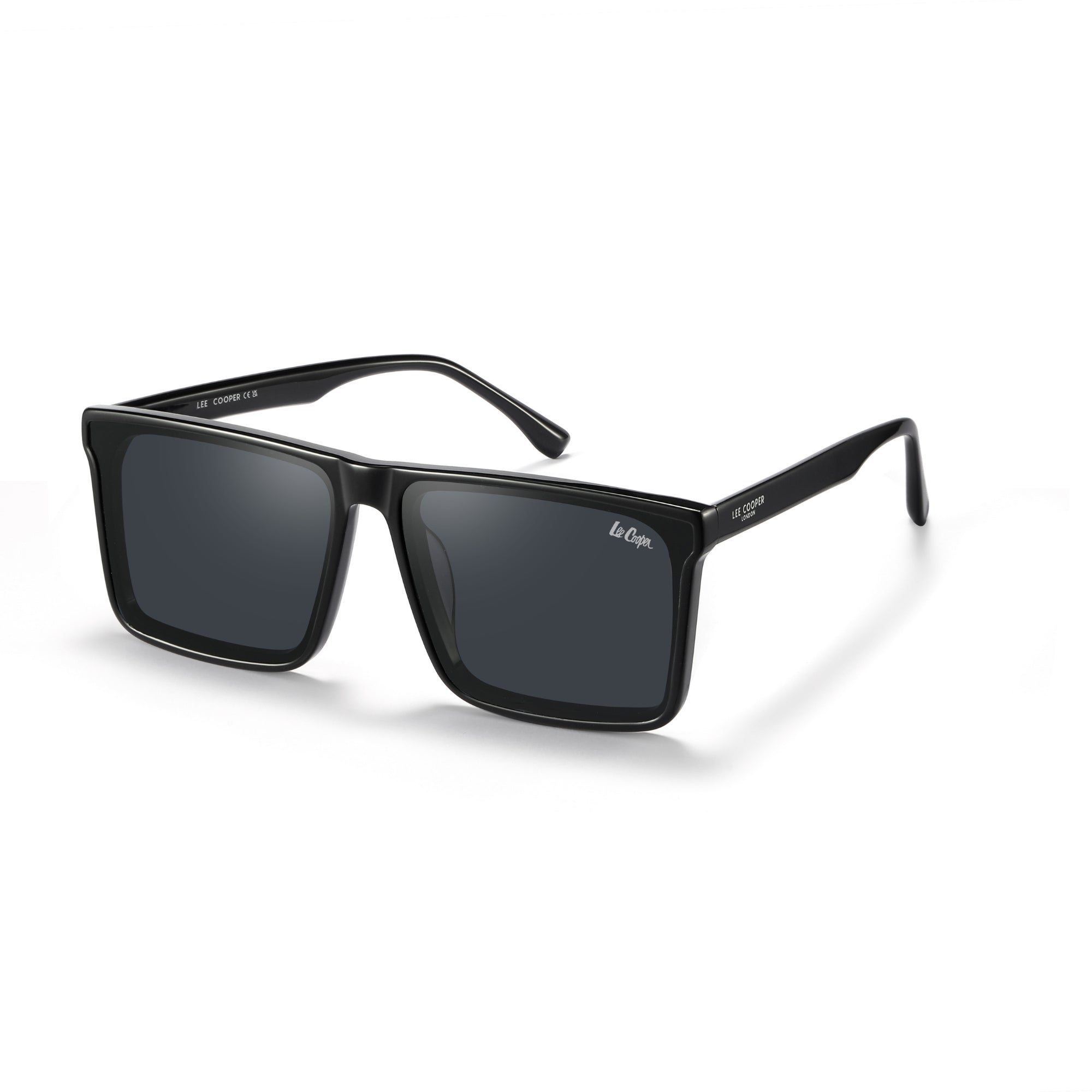 Lee Cooper Sunglasses for Men with Shiny Black Acetate Frame, Size 53-21-145 | LCM10027C1