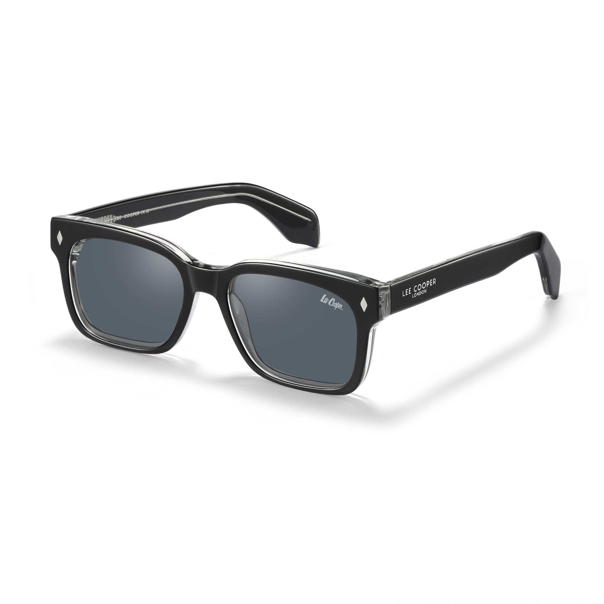 Lee Cooper Sunglasses for Men with Shiny Black Acetate Frame, Size 55-19-144 | LCM10028C1