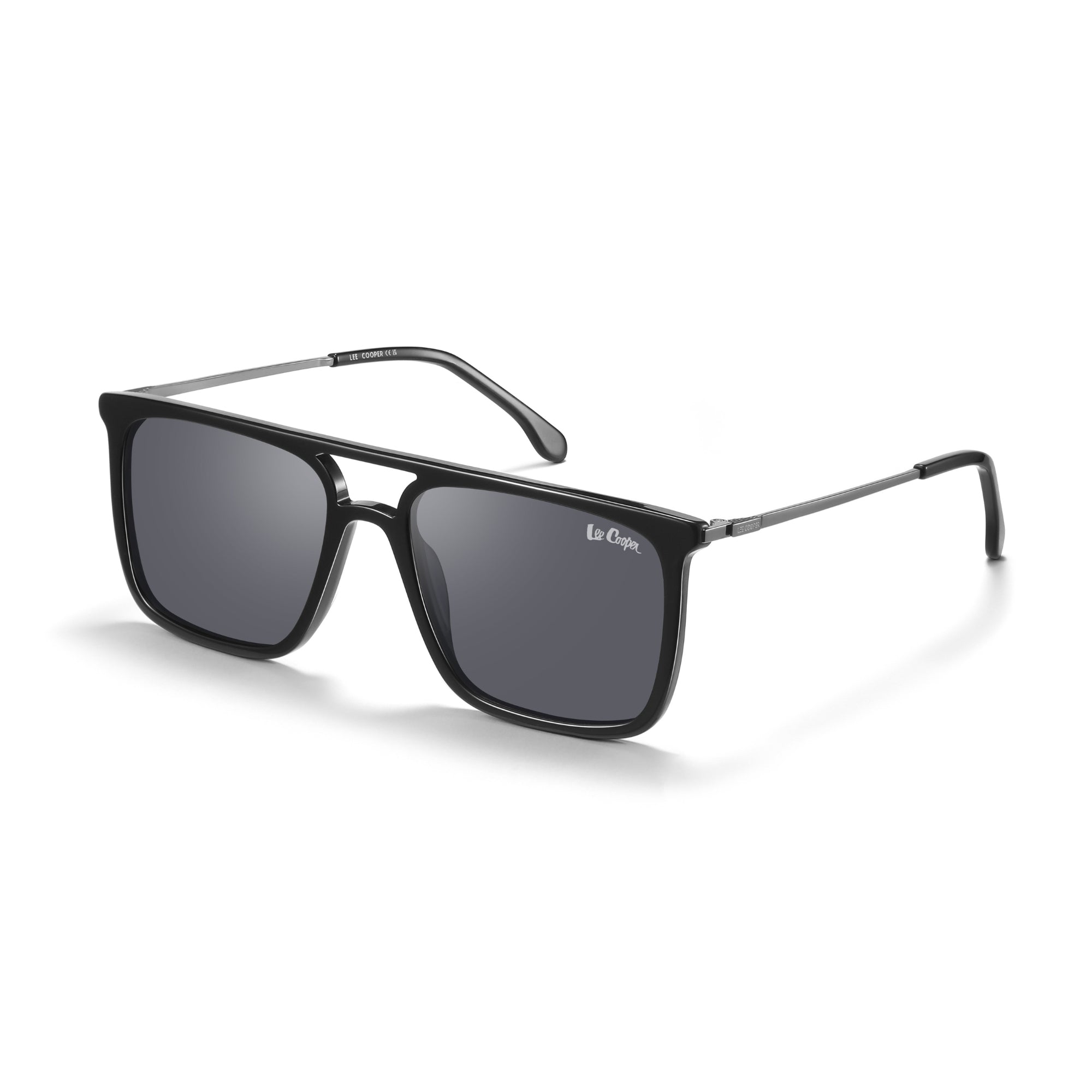 Lee Cooper Sunglasses for Men with Shiny Black Acetate Frame, Size 56-19-145 | LCM10038C1