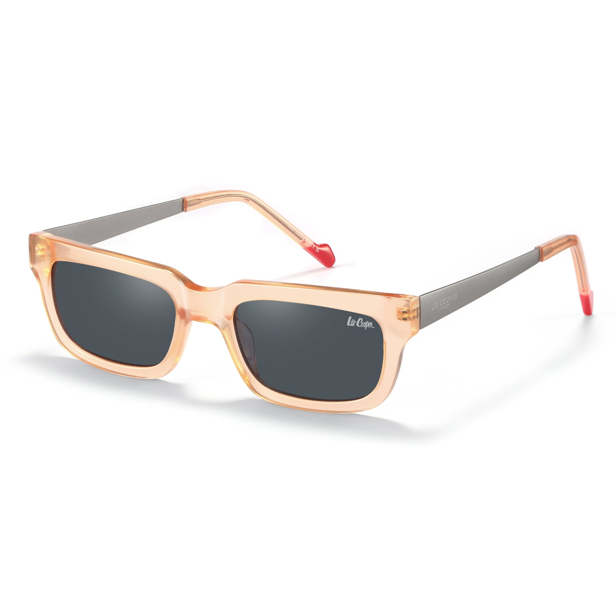 Lee Cooper Sunglasses for Women with Shiny Light Orange & Matt Gun Acetate Frame, Size 50-20-145 | LCW10032C2