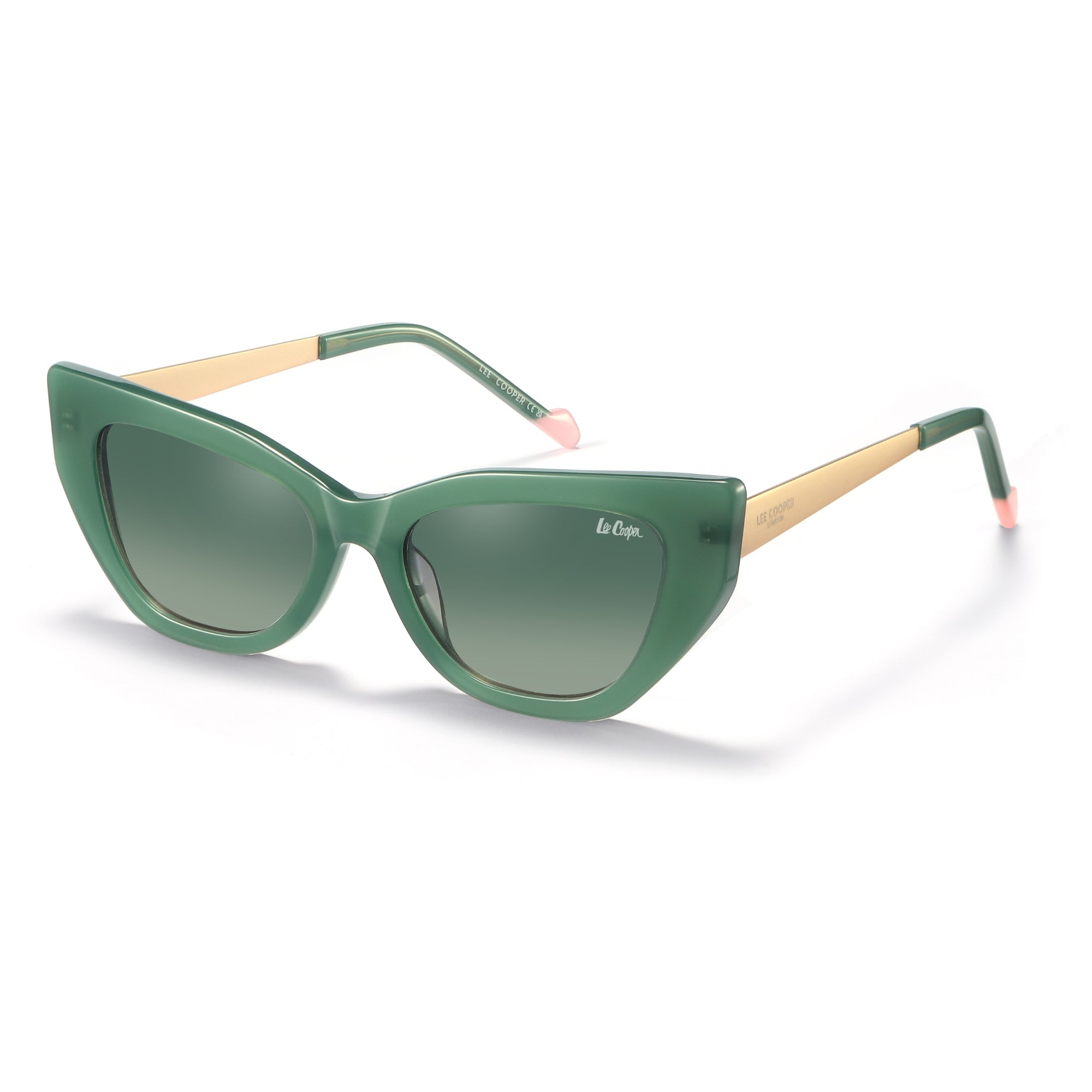 Lee Cooper Sunglasses for Women with Shiny Green & Matt Gold Acetate Frame, Size 52-18-145 | LCW10033C1