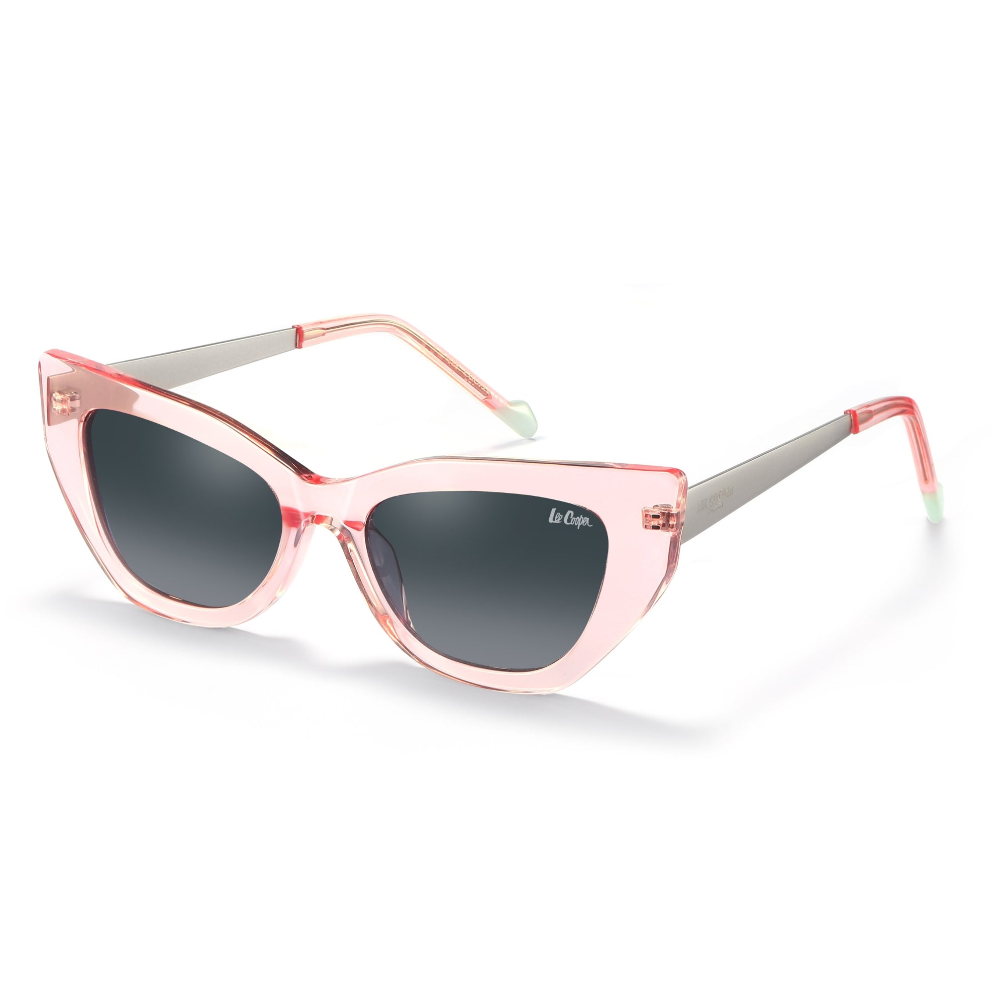 Lee Cooper Sunglasses for Women with Trans.Pink & Matt Silver Acetate Frame, Size 52-18-145 | LCW10033C2