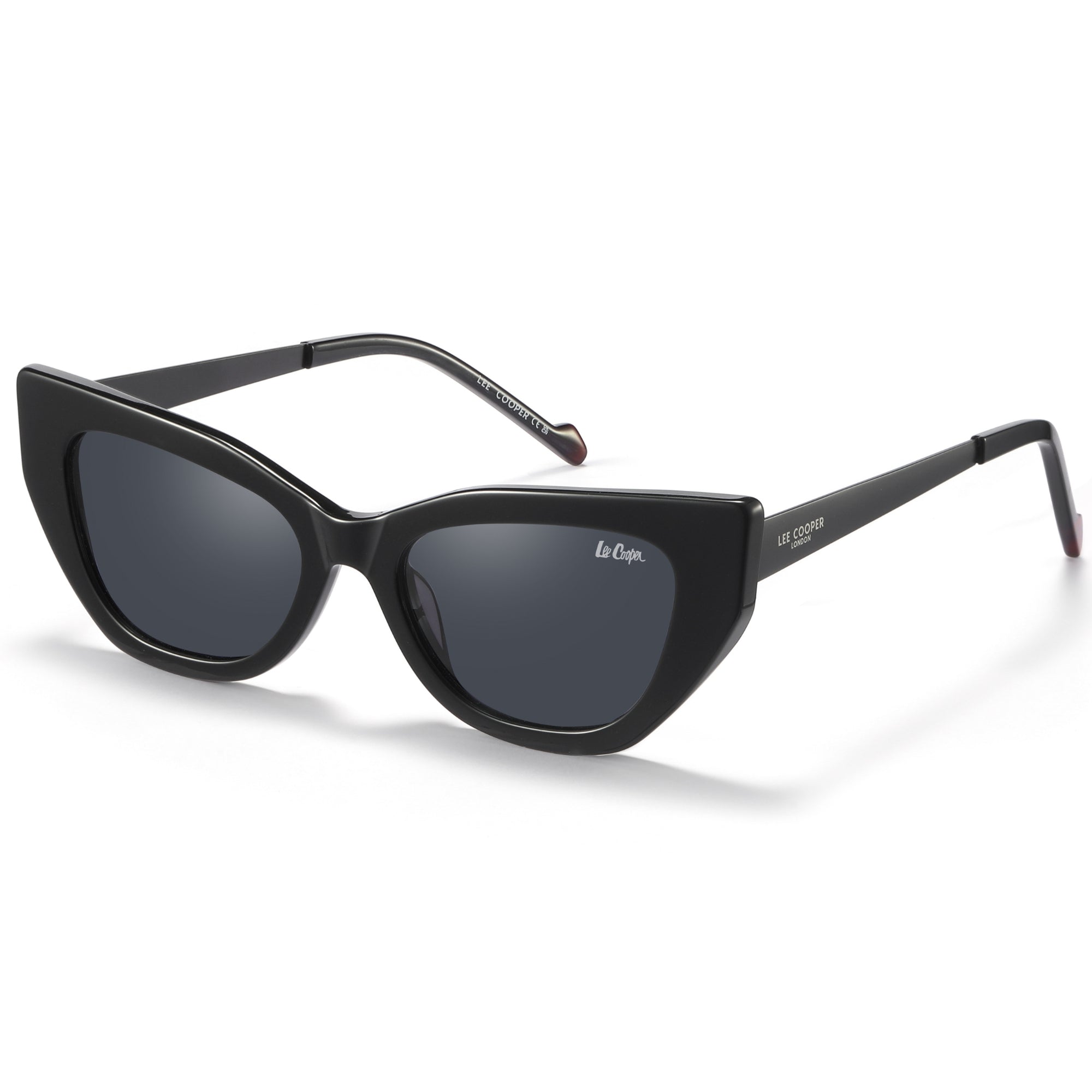 Lee Cooper Sunglasses for Women with Shiny Black & Matt Black Acetate Frame, Size 52-18-145 | LCW10033C4