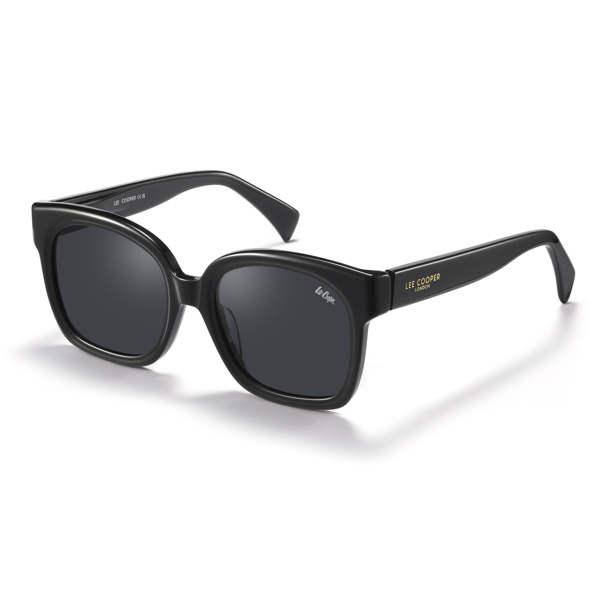 Lee Cooper Sunglasses for Women with Shiny Black Acetate Frame, Size 54-21-145 | LCW10037C1