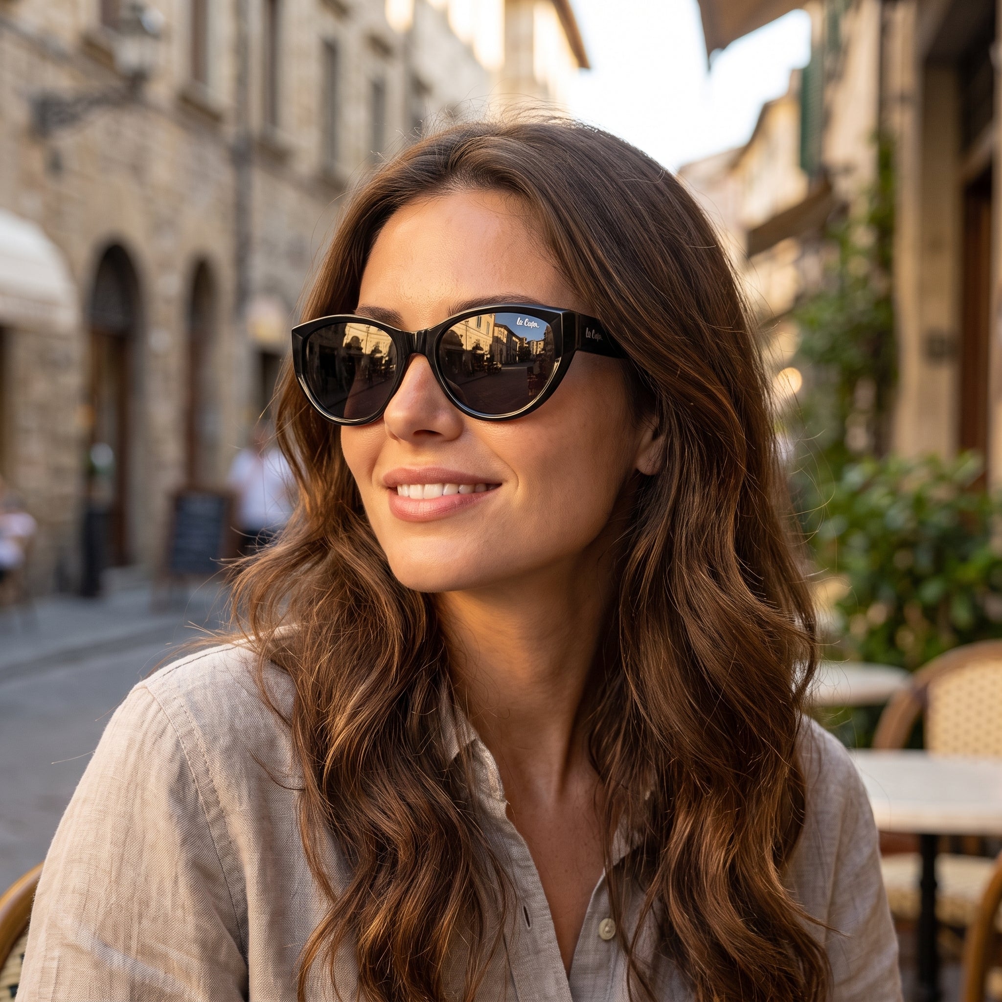 Lee Cooper Women's Polarized Cateye Sunglasses - Black - LCW11019C1